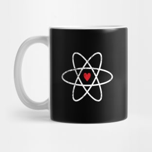 Atomic Symbol + Heart, Distressed Mug